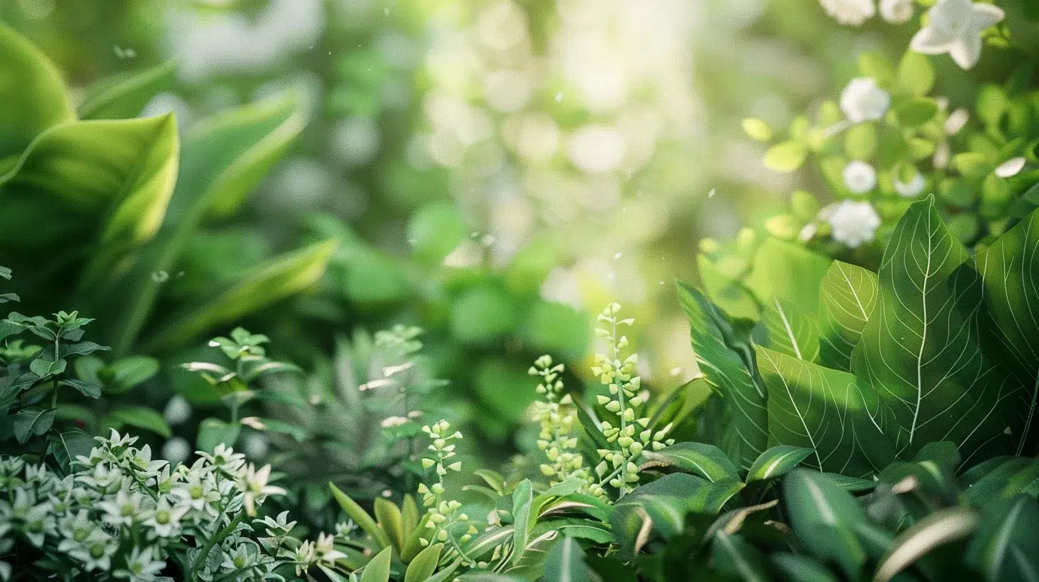 plantes à fleurs vertes